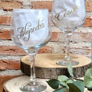 2 COPAS PARA COMBINADOS  CRISTAL PERSONALIZADAS