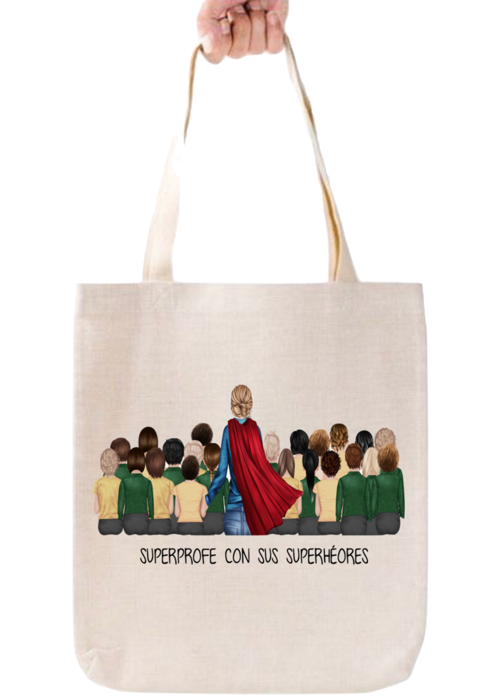 bolsa tipo lino profesora